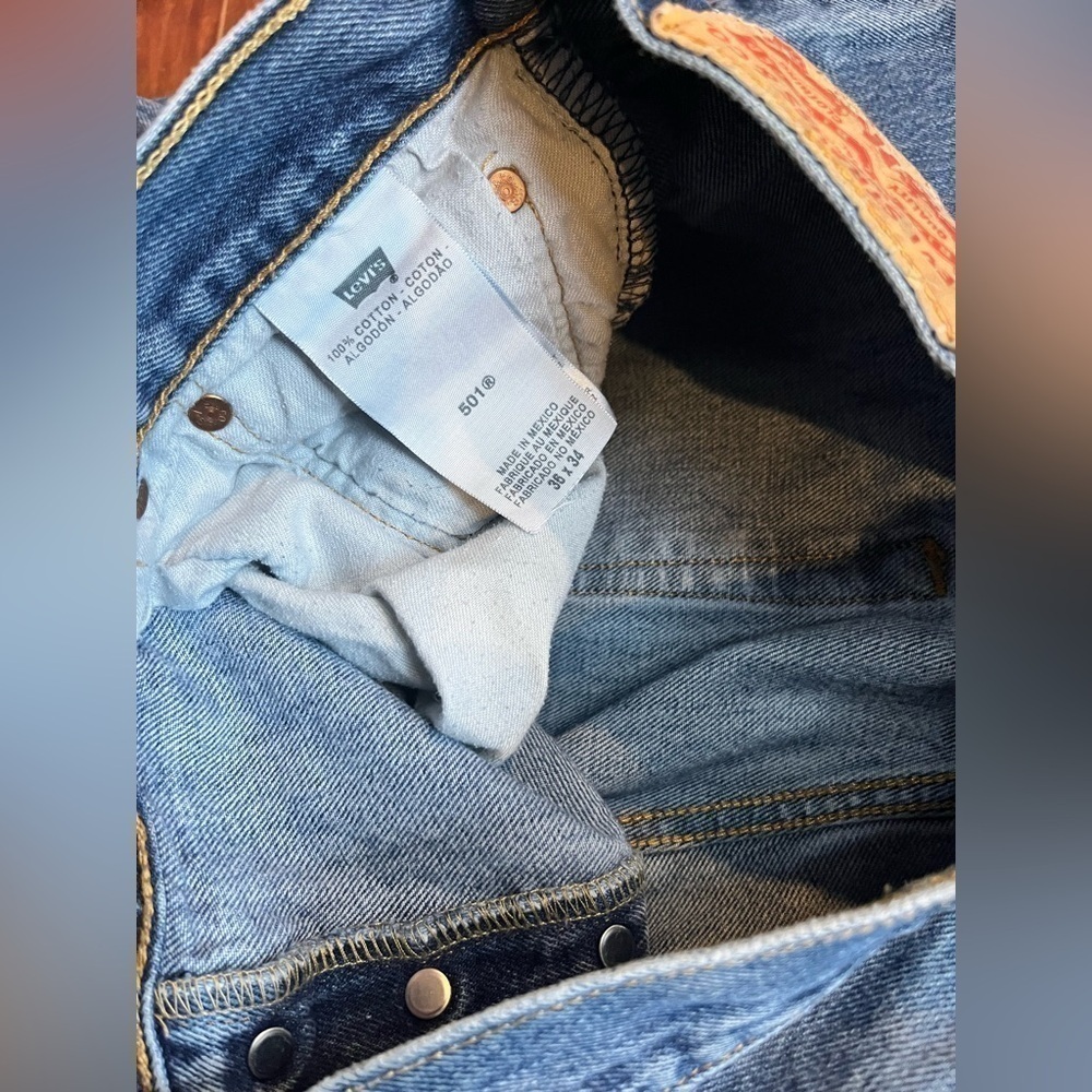 Levi’s 501 Button Fly Work Jean Men’s 36x34 FLAWED - Picture 4 of 11